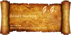 Gindl Gerold névjegykártya